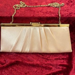 Satin Beige Evening Bag